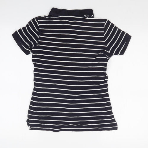 H&M Womens Blue Striped  Basic Polo Size S
