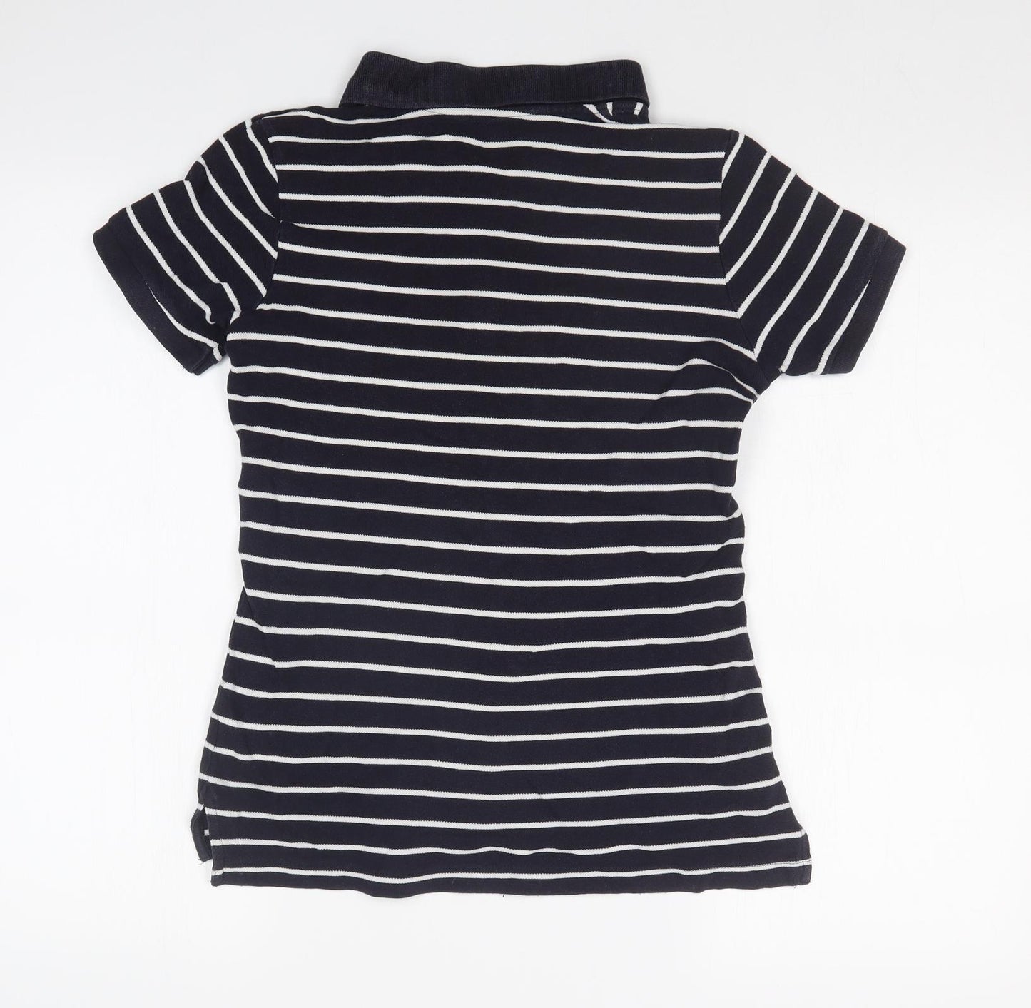 H&M Womens Blue Striped  Basic Polo Size S
