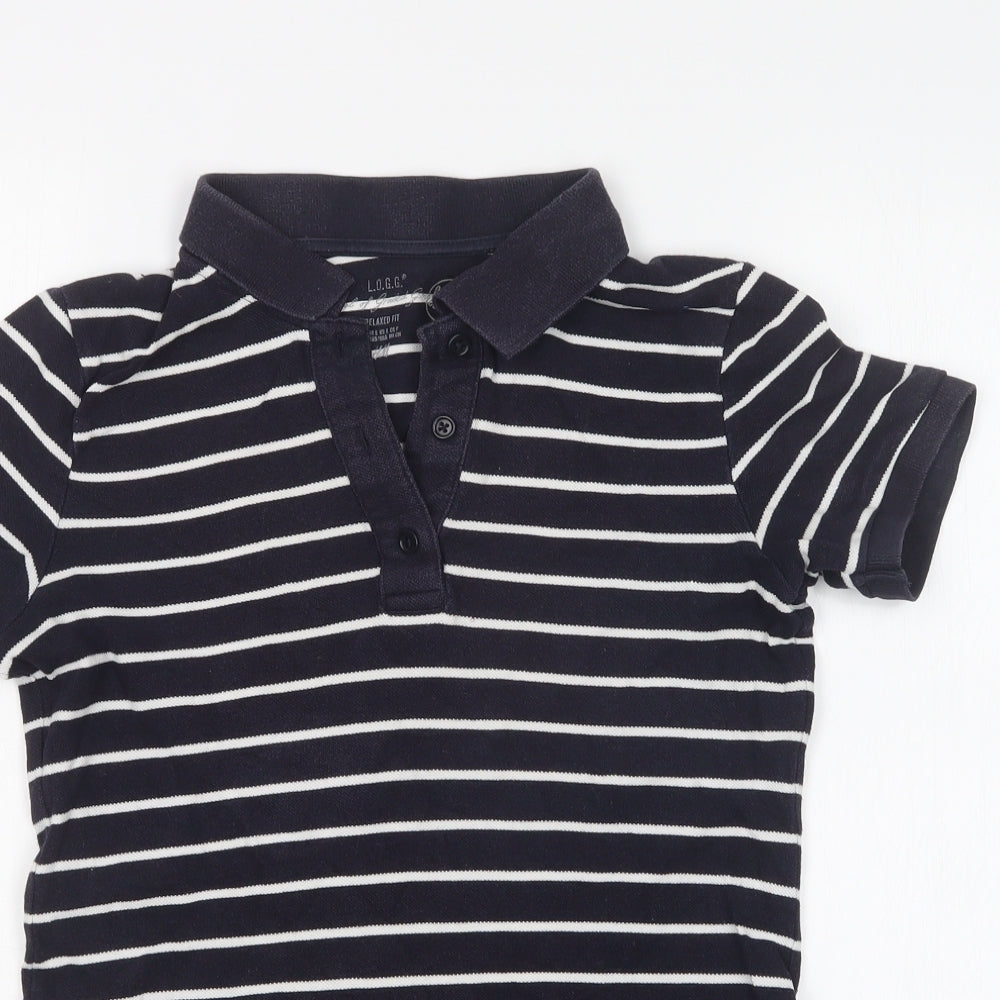 H&M Womens Blue Striped  Basic Polo Size S