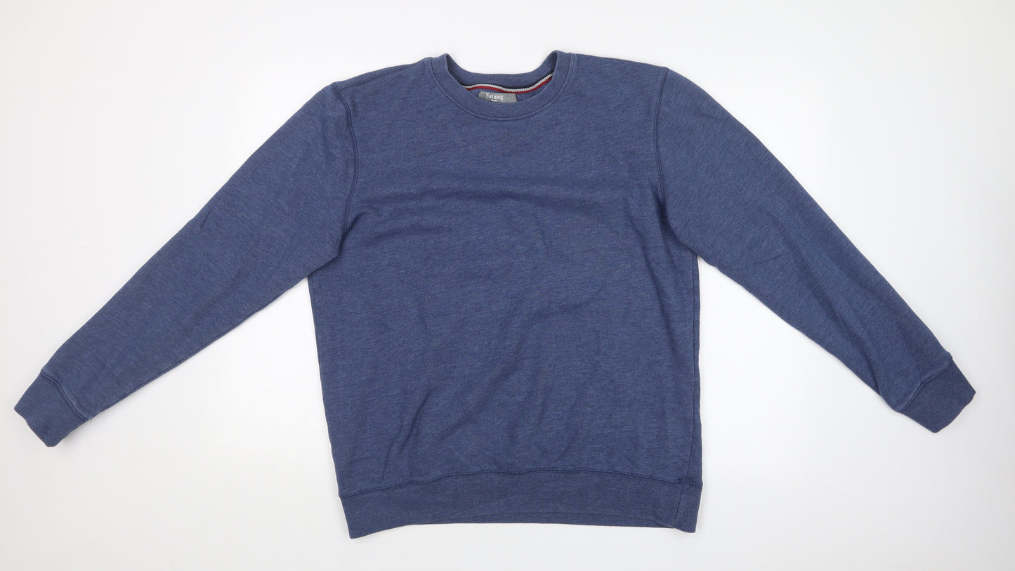 Nutmeg Mens Blue   Pullover Sweatshirt Size L