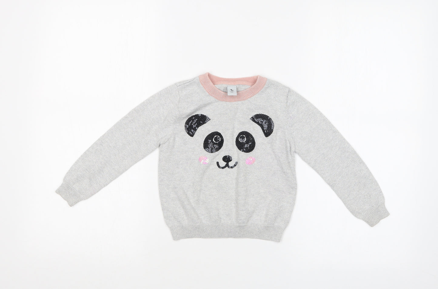 TU Girls Silver   Basic T-Shirt Size 3 Years