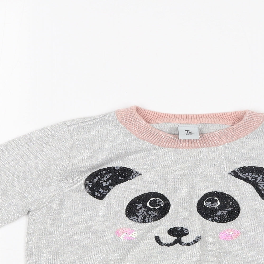 TU Girls Silver   Basic T-Shirt Size 3 Years