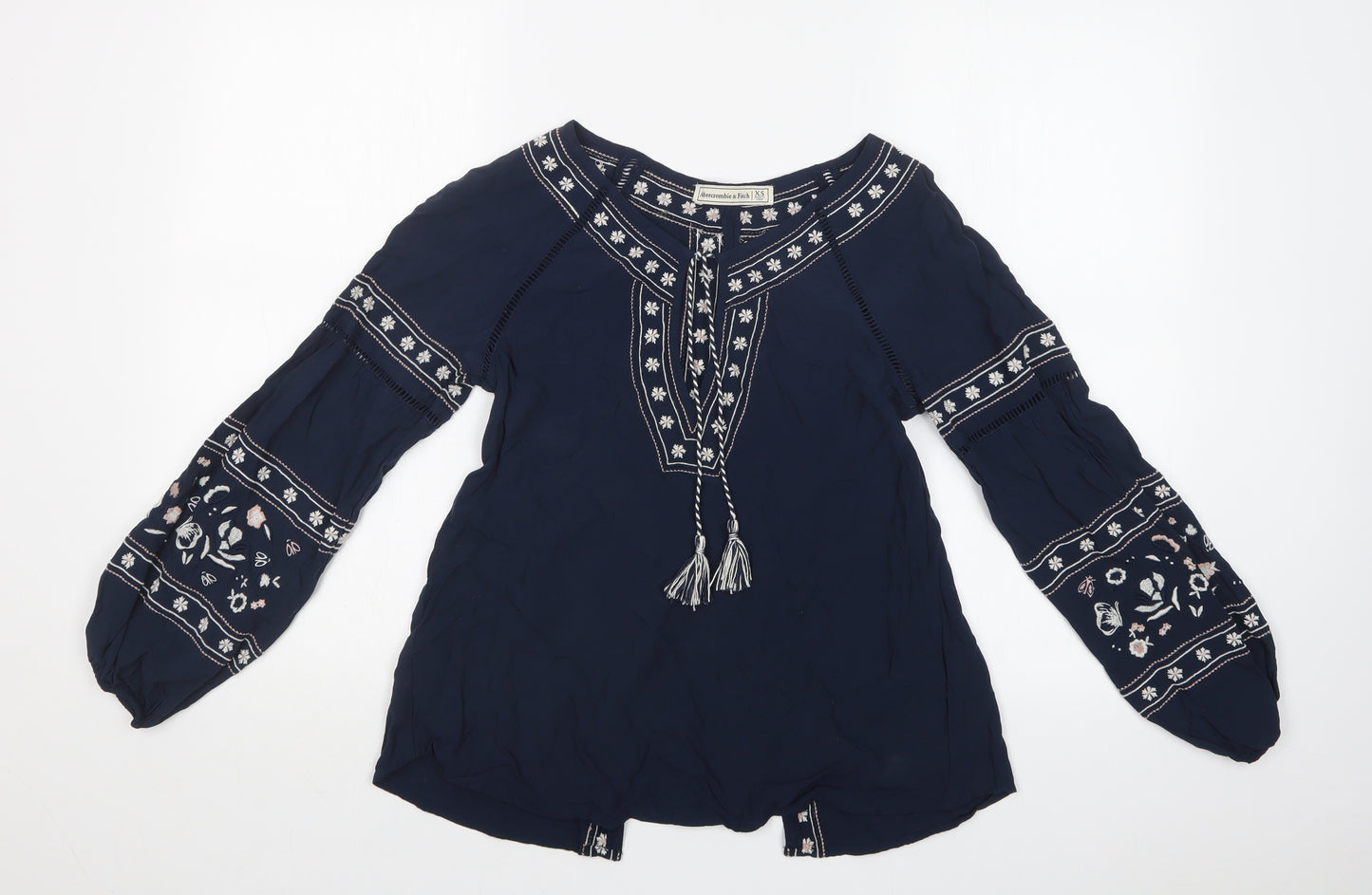 Abercrombie & Fitch Womens Blue Floral  Basic T-Shirt Size XS