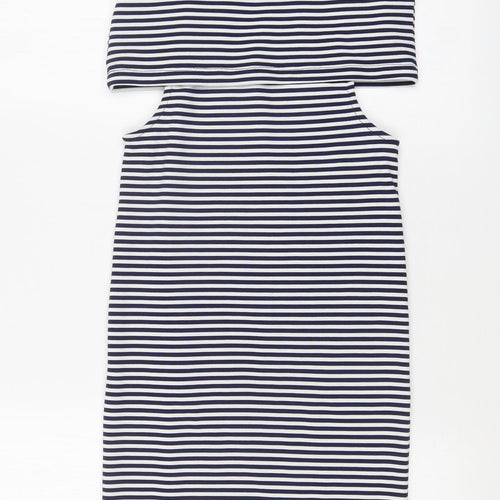 Topshop Womens Multicoloured Striped  Bodycon  Size 8