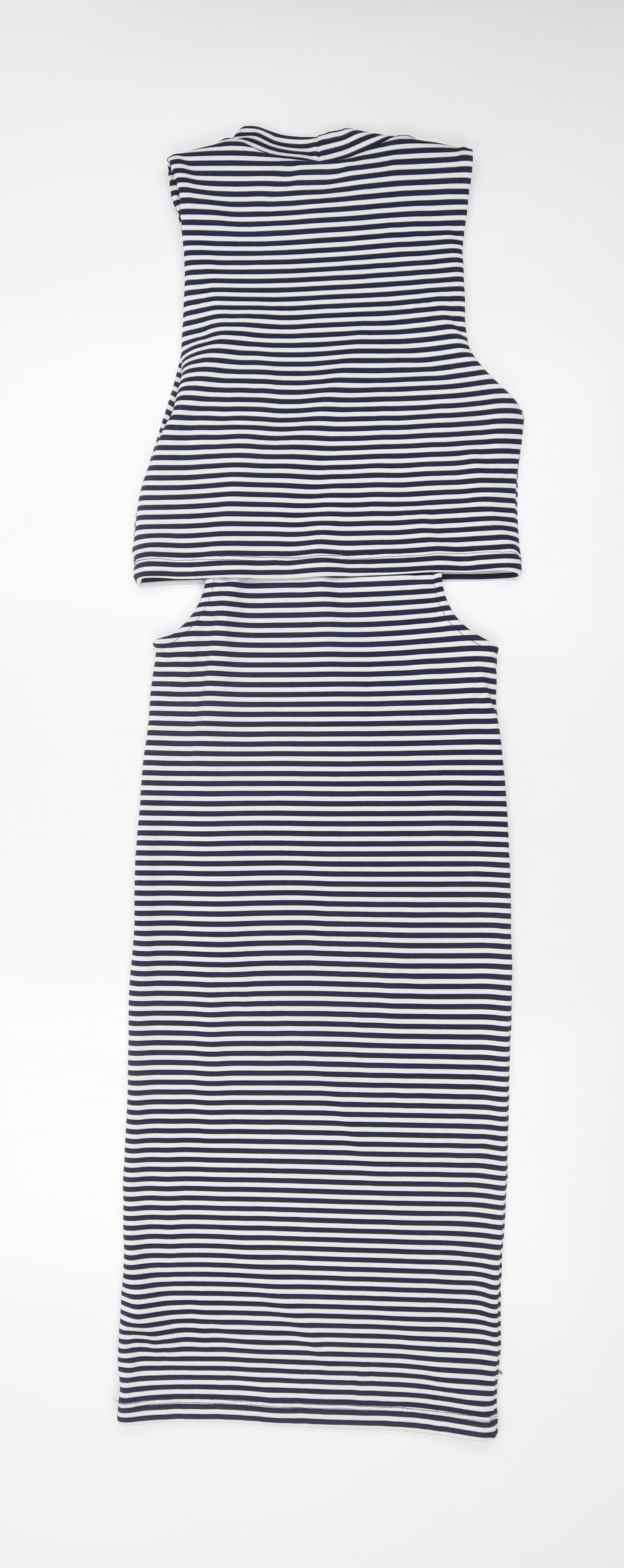 Topshop Womens Multicoloured Striped  Bodycon  Size 8