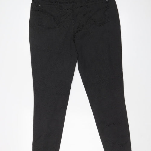 BHS Womens Black Paisley  Skinny Jeans Size 16 L29 in