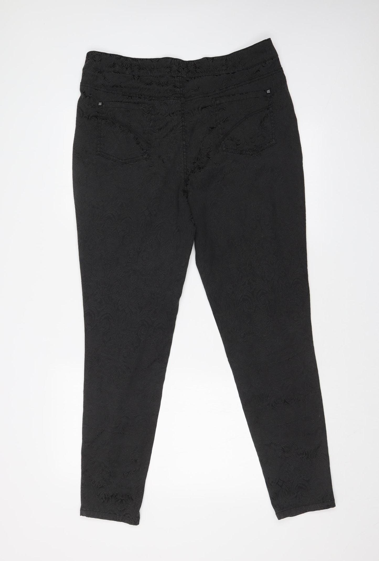 BHS Womens Black Paisley  Skinny Jeans Size 16 L29 in