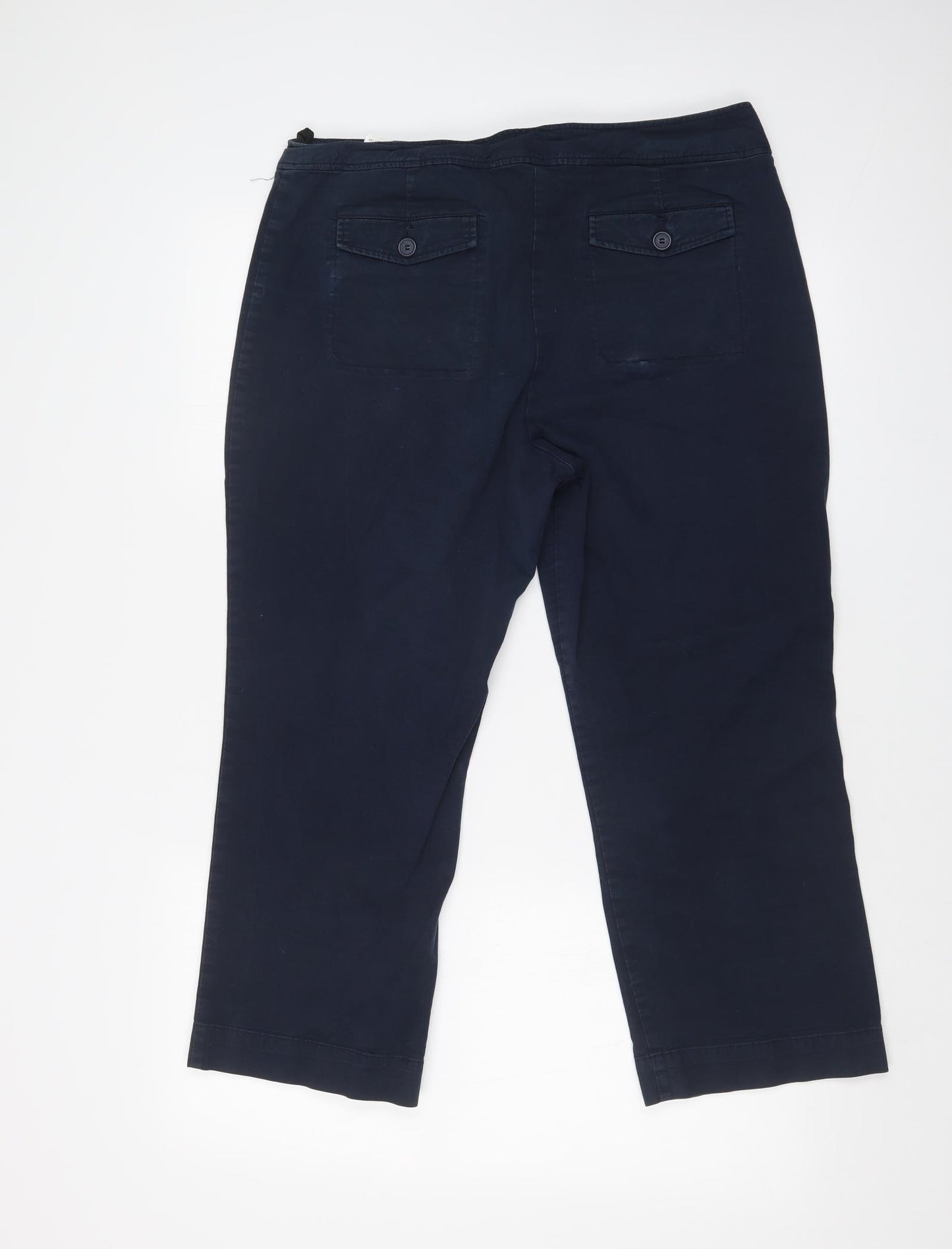 M&S Womens Blue   Chino Trousers Size 16 L22 in