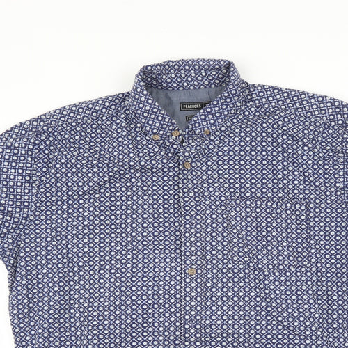 Peacocks Mens Blue    Button-Up Size XL