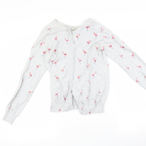 Atmosphere Womens Grey   Cardigan Jumper Size 10  - Flamingo print