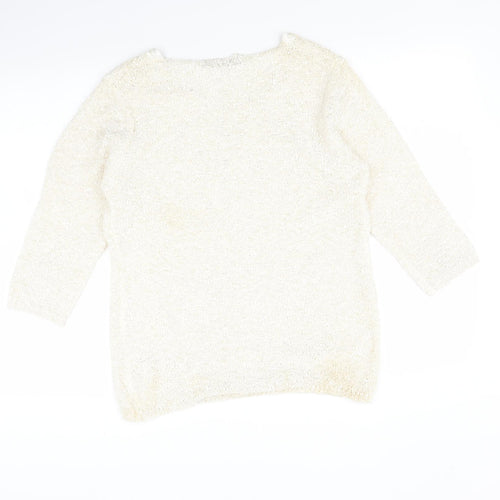 BM collections Womens White   Pullover Jumper Size M