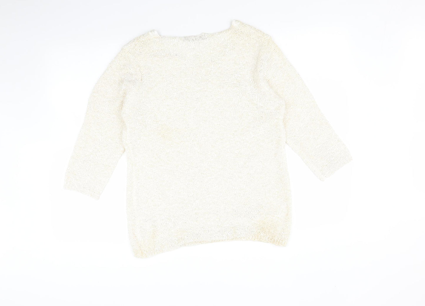 BM collections Womens White   Pullover Jumper Size M