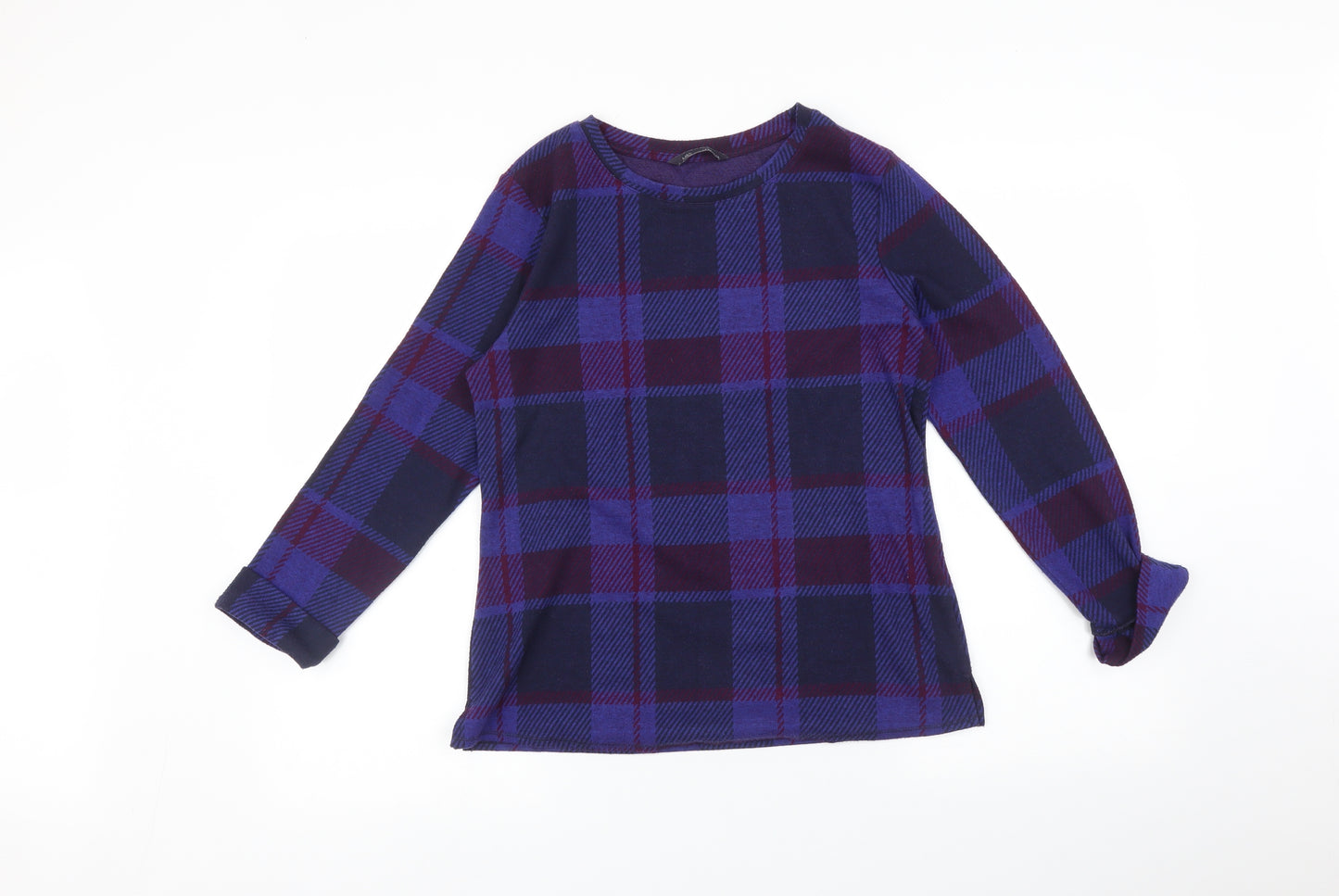 Marks and Spencer Womens Purple Check  Pullover Jumper Size 10