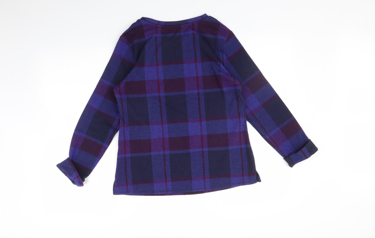 Marks and Spencer Womens Purple Check  Pullover Jumper Size 10