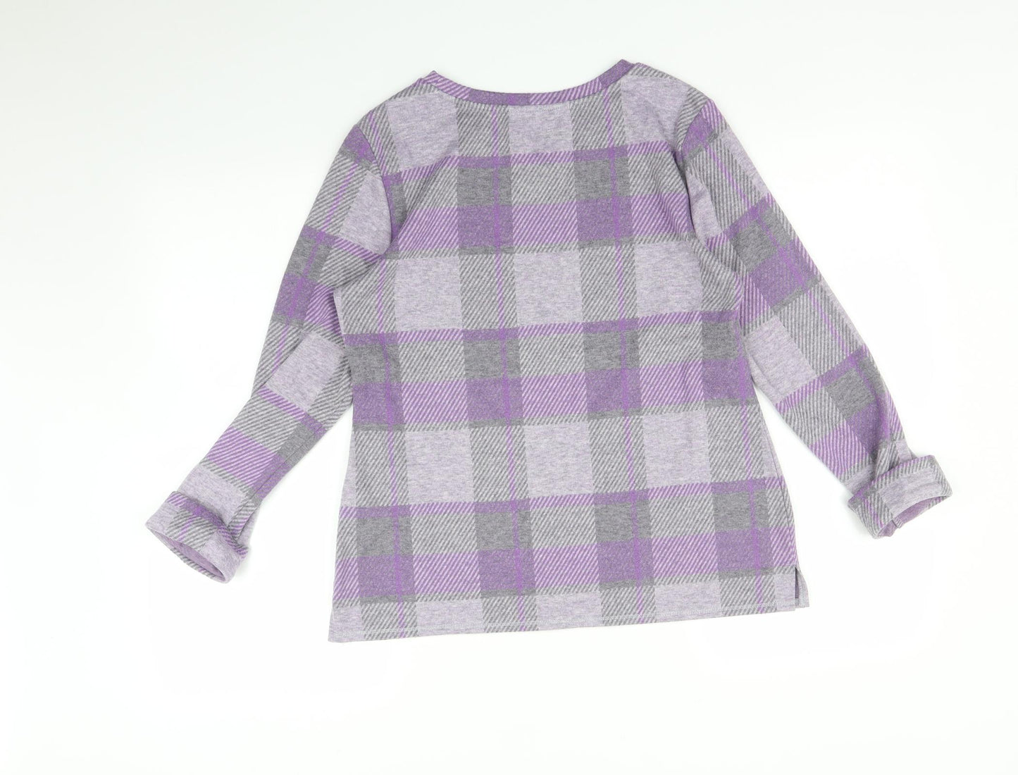 Marks and Spencer Womens Grey Check  Pullover Jumper Size 10
