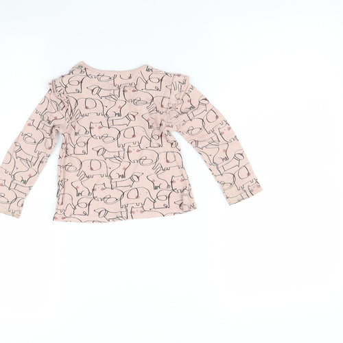 TU Baby Pink Animal Print  Basic T-Shirt Size 12-18 Months