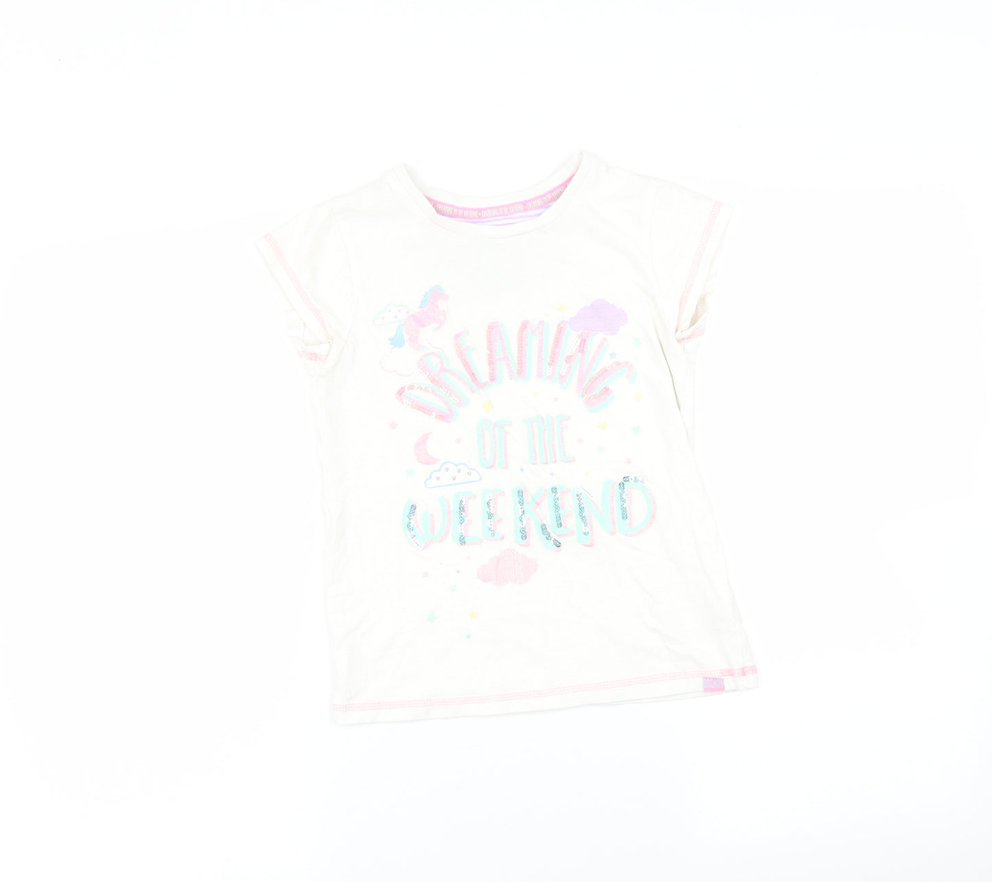 TU Girls White   Basic T-Shirt Size 8-9 Years