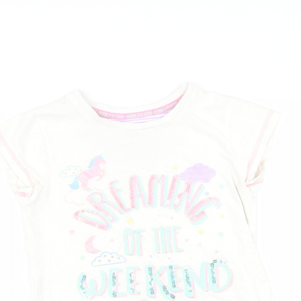 TU Girls White   Basic T-Shirt Size 8-9 Years