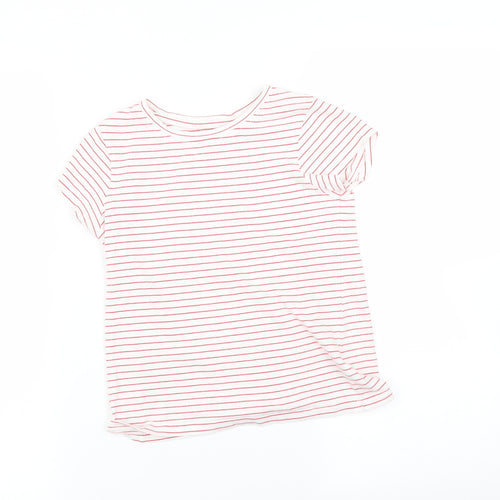 NEXT Girls Red Striped  Basic T-Shirt Size 8 Years