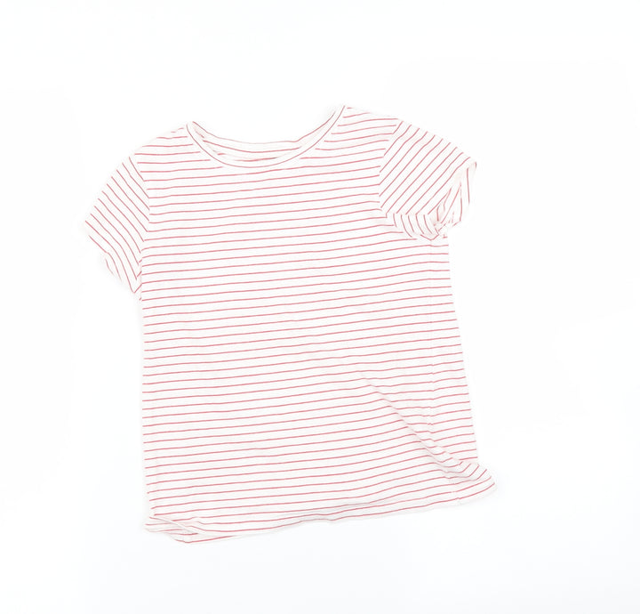 NEXT Girls Red Striped  Basic T-Shirt Size 8 Years