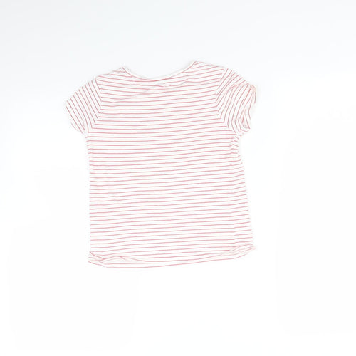 NEXT Girls Red Striped  Basic T-Shirt Size 8 Years