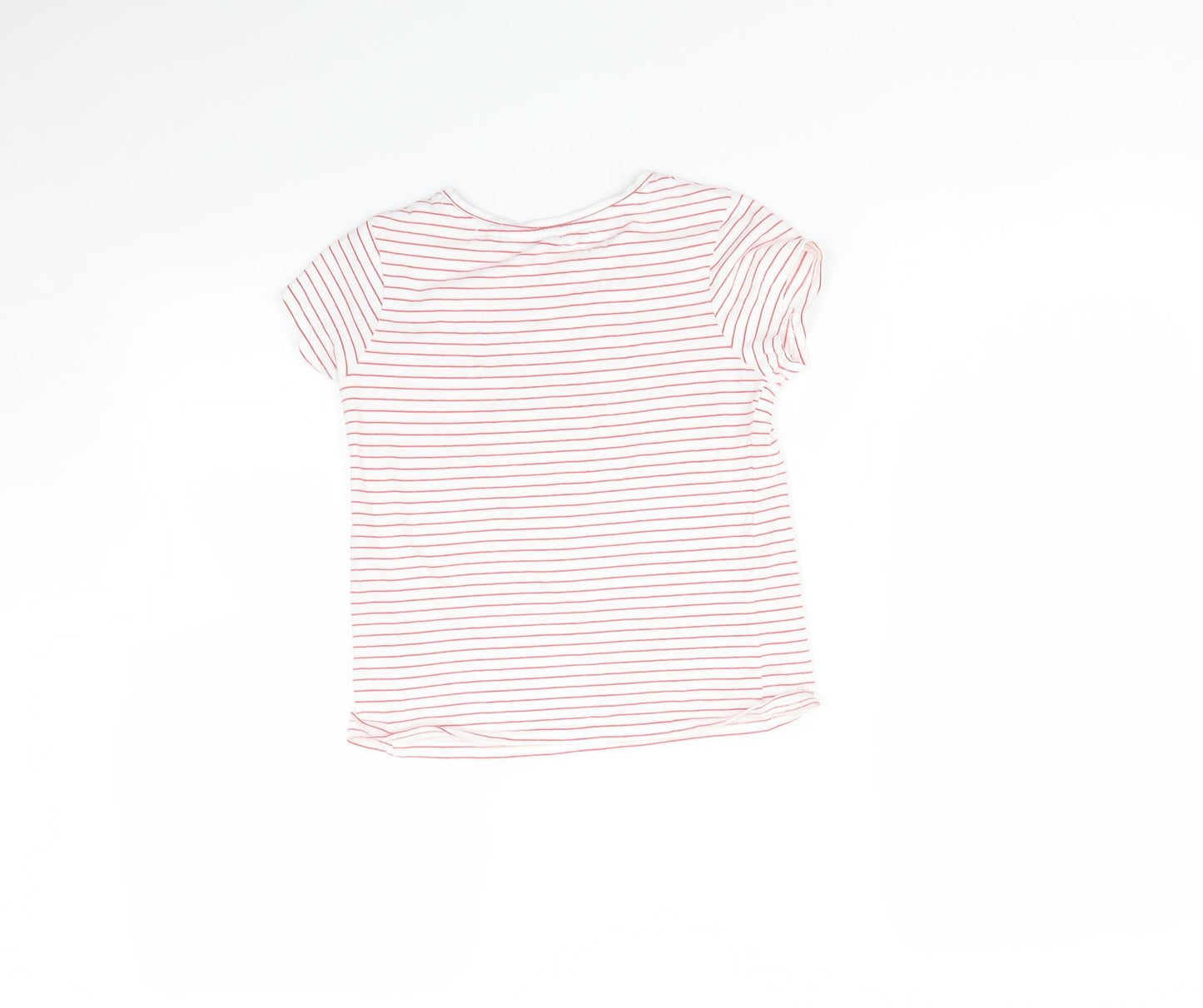 NEXT Girls Red Striped  Basic T-Shirt Size 8 Years