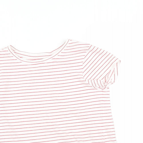 NEXT Girls Red Striped  Basic T-Shirt Size 8 Years