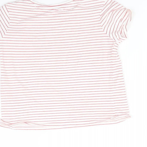 NEXT Girls Red Striped  Basic T-Shirt Size 8 Years