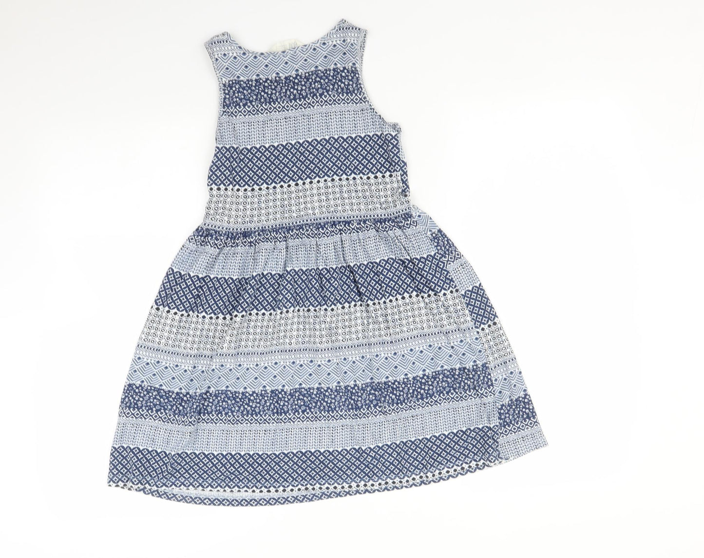 H&M Girls Blue   Fit & Flare  Size 6-7 Years