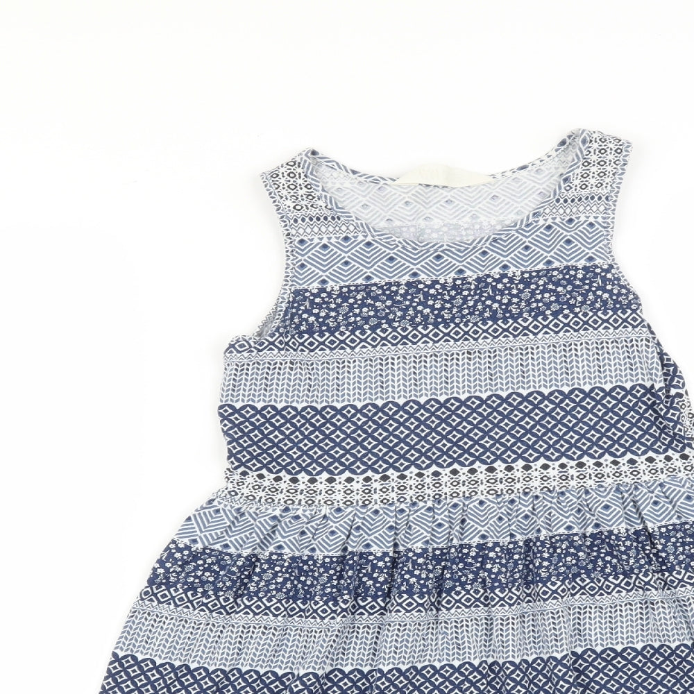 H&M Girls Blue   Fit & Flare  Size 6-7 Years