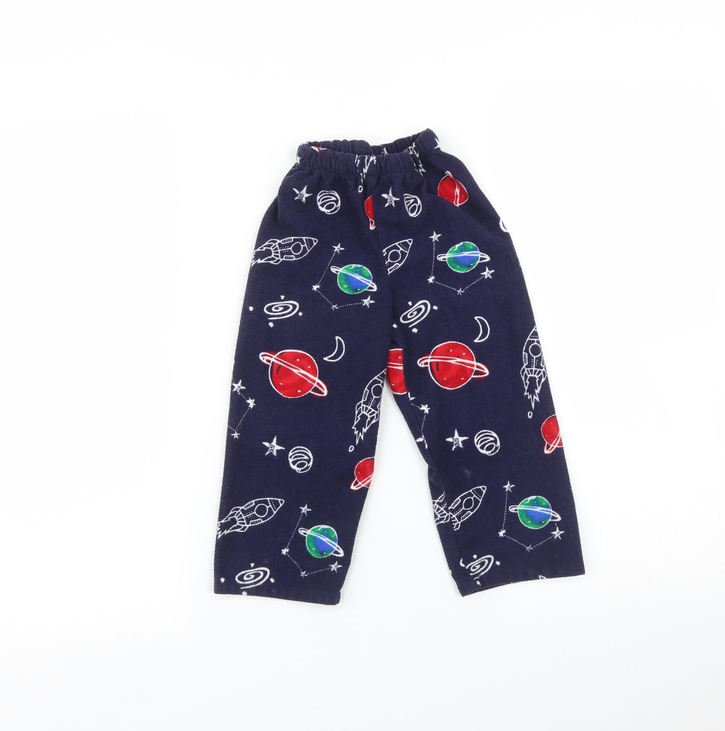Preworn Boys Blue    Pyjama Pants Size 2-3 Years  - Space print