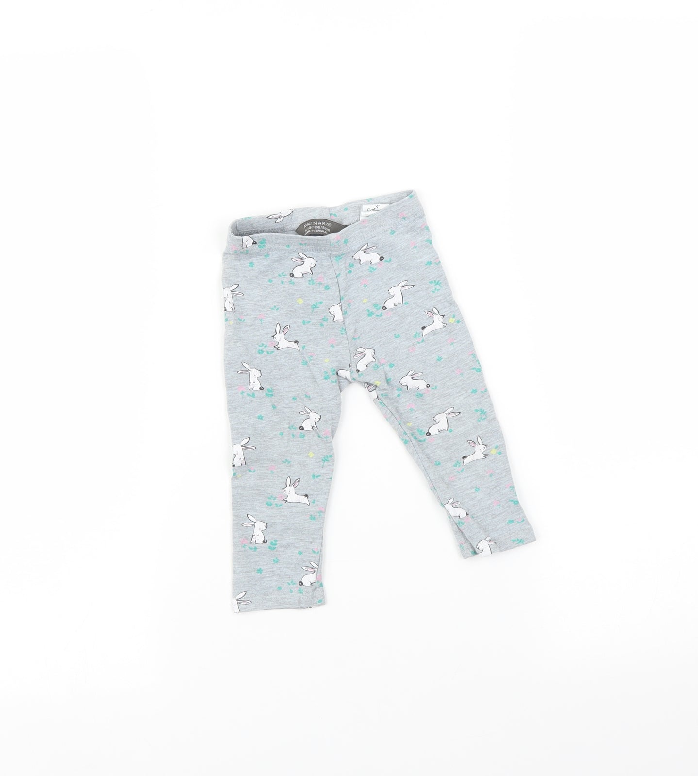 Primark Baby Grey    Leggings Size 9-12 Months  - Rabbit print