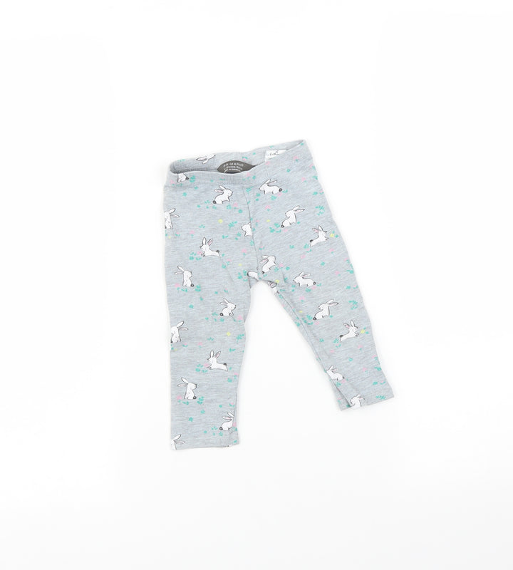 Primark Baby Grey    Leggings Size 9-12 Months  - Rabbit print