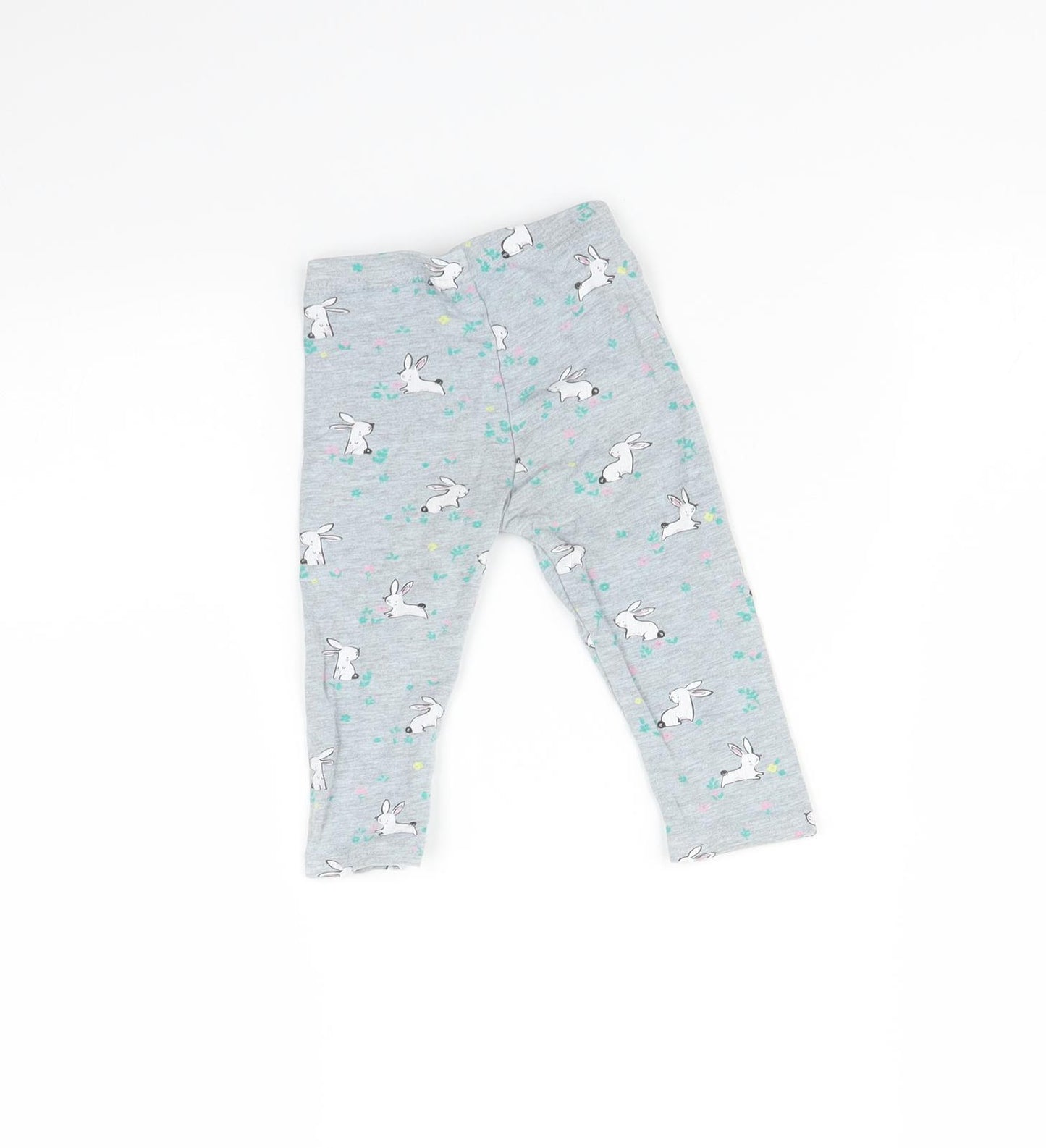 Primark Baby Grey    Leggings Size 9-12 Months  - Rabbit print