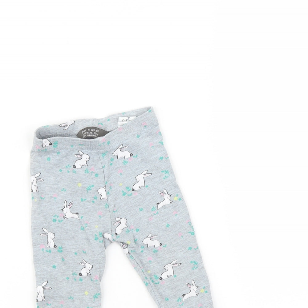 Primark Baby Grey    Leggings Size 9-12 Months  - Rabbit print