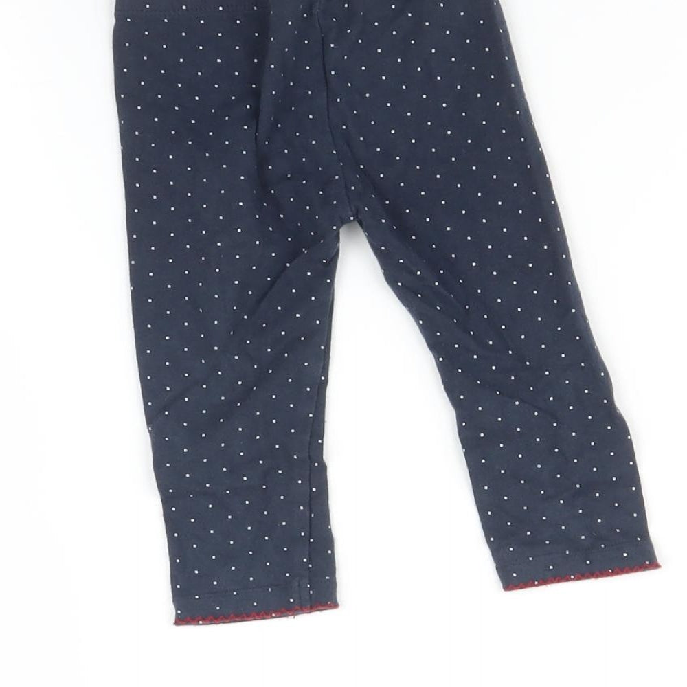 Preworn Baby Blue Spotted   Leggings Size 9-12 Months