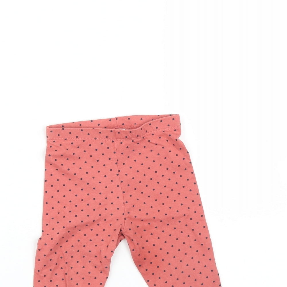 Matalan Baby Pink Spotted   Leggings Size 9-12 Months