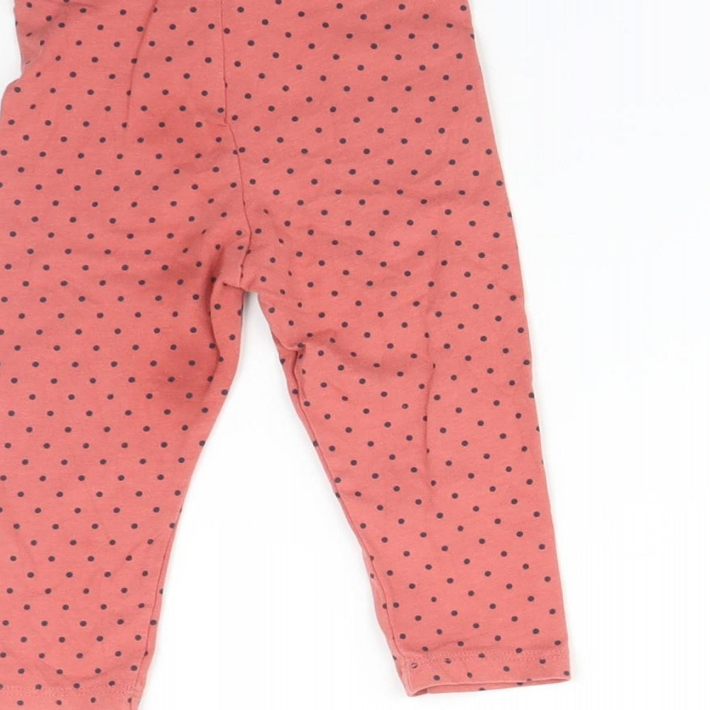 Matalan Baby Pink Spotted   Leggings Size 9-12 Months