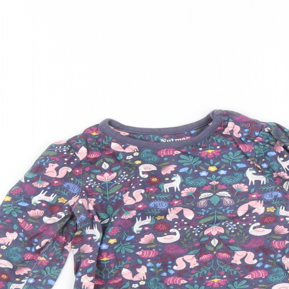 Nutmeg Baby Purple Floral  Basic T-Shirt Size Newborn