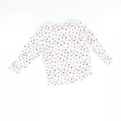 Nutmeg Baby White Floral  Basic T-Shirt Size 9-12 Months