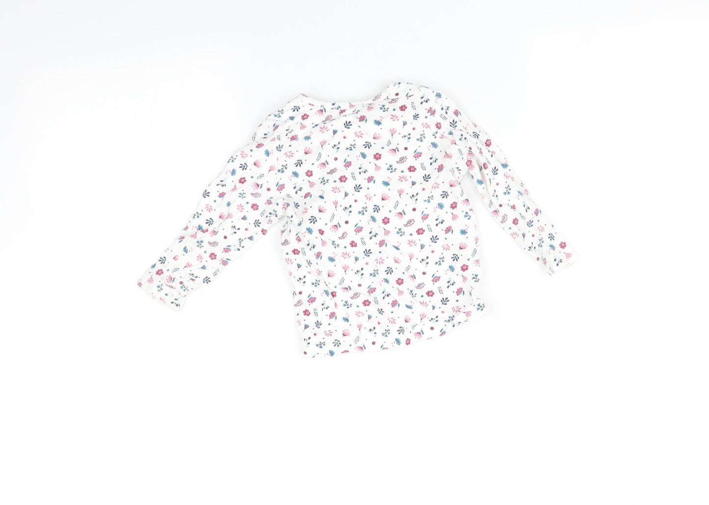 Nutmeg Baby White Floral  Basic T-Shirt Size 9-12 Months