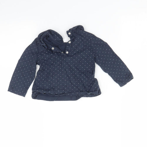 Nutmeg Baby Blue Spotted  Basic T-Shirt Size 9-12 Months