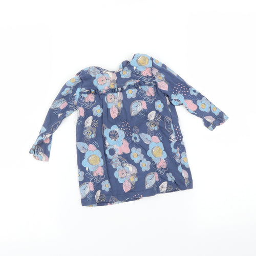 Marks and Spencer Baby Blue Floral  Basic T-Shirt Size 9-12 Months