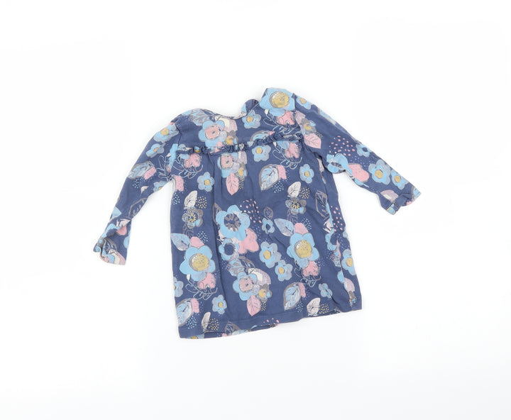 Marks and Spencer Baby Blue Floral Basic T-Shirt Size 9-12 Months