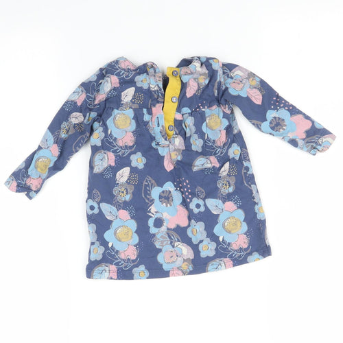 Marks and Spencer Baby Blue Floral  Basic T-Shirt Size 9-12 Months