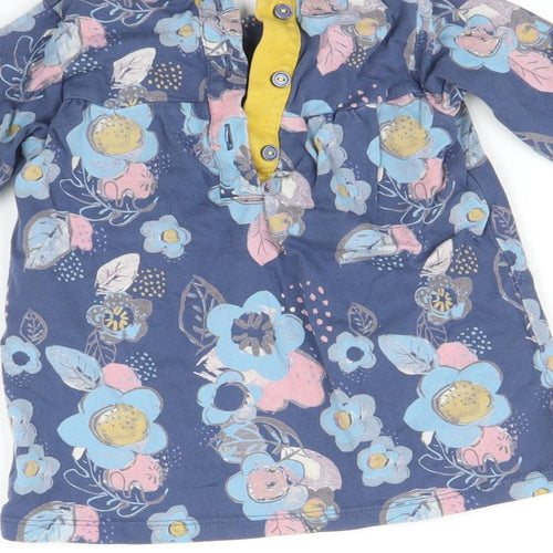 Marks and Spencer Baby Blue Floral  Basic T-Shirt Size 9-12 Months