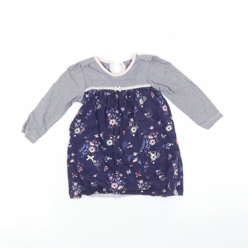 George Baby Blue Floral  Fit & Flare  Size 9-12 Months