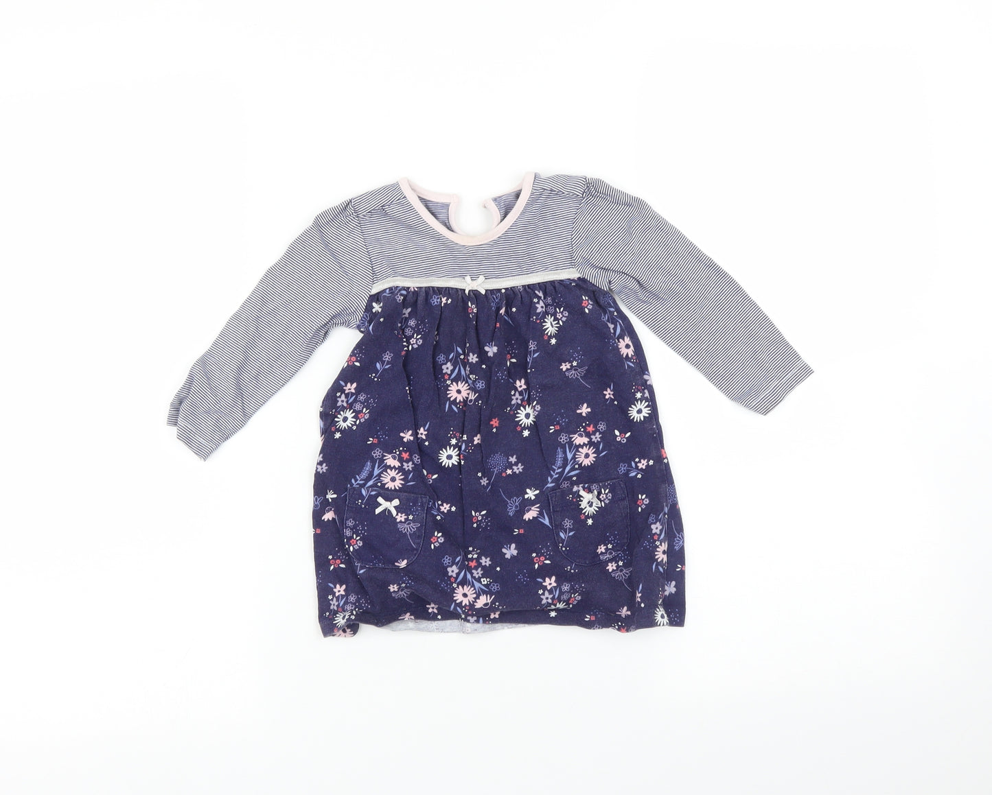 George Baby Blue Floral  Fit & Flare  Size 9-12 Months