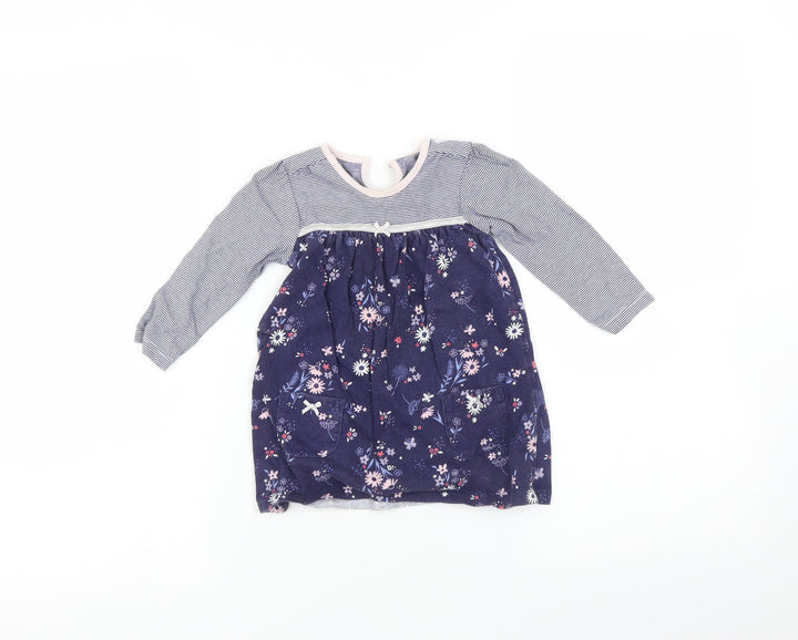George Baby Blue Floral  Fit & Flare  Size 9-12 Months