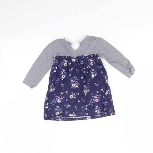 George Baby Blue Floral  Fit & Flare  Size 9-12 Months